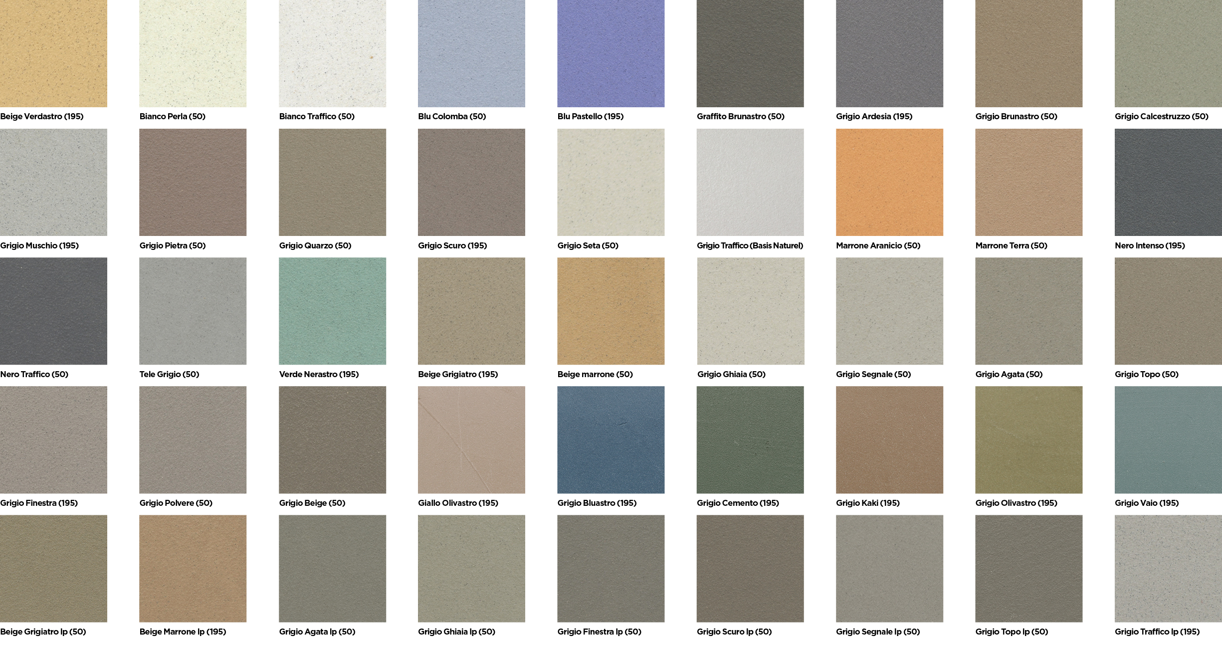 Kleuren lavapox 50 en Lavapox 195